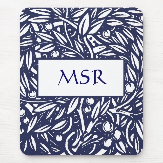 Tapis De Souris Monogramme Mousepad de Nouveau d'art de Beardsley (Devant)
