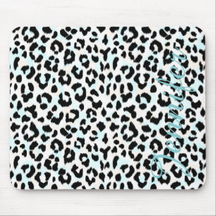 Tapis De Souris Monogramme noir et blanc chic d'impression de