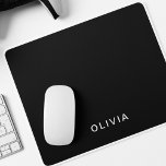 Tapis De Souris Monogramme noir et nom personnalisé | Élégant<br><div class="desc">Ajoutez une touche d'élégance et de sophistication à vos éléments de base de tous les jours avec ce monogramme noir personnalisable. Doté d'un arrière - plan noir élégant et d'un nom personnalisé, ce design est parfait pour une variété de produits, y compris des tasses, des tumeurs, des tapis de yoga,...</div>