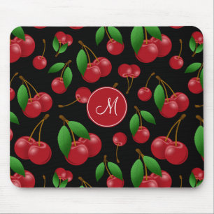 Tapis De Souris monogramme nom douce cerises en été motif