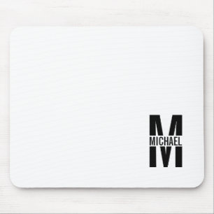 Tapis De Souris Monogramme personnalisé et panier de souris de nom