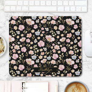 Tapis De Souris Monogramme Personnalisé Joli Floral Vintage