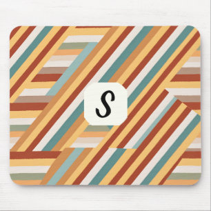 Tapis De Souris Monogramme personnalisé Moderne les années 70 géom