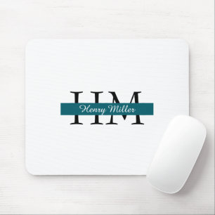 Tapis De Souris Monogramme personnalisé Mousepad Initiales perso