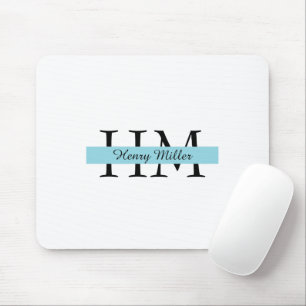 Tapis De Souris Monogramme personnalisé Mousepad Initiales perso