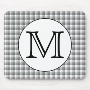 Tapis De Souris  Monogramme personnalisé. Noir et blanc avec le c