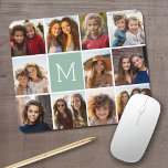 Tapis De Souris Monogramme personnalisé photo Collage de photo uni<br><div class="desc">Utilisez jusqu'à 11 photos Instagram carré ou selfie pour créer un cadeau unique et personnel. Ou vous pouvez garder le chiot hipster et faire un gardien branché. Si vous avez besoin d'ajuster les images,  cliquez sur l'outil personnaliser pour apporter des modifications.</div>