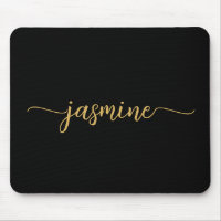 Monogramme Personnalisé Simple Féminin Noir Or