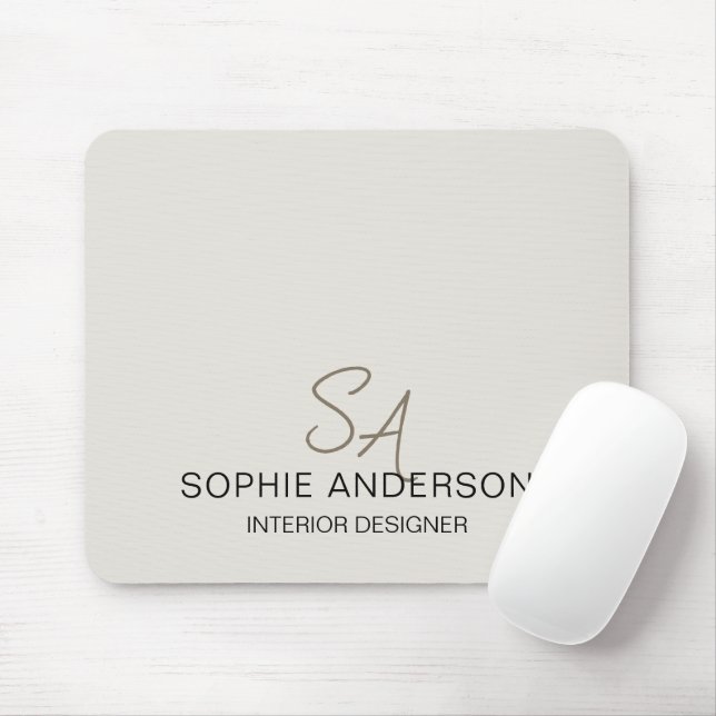 Tapis De Souris Monogramme Professionnel Moderne sur Mesure pour l (Avec souris)