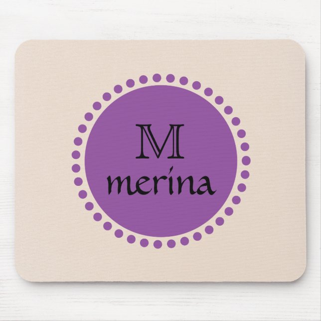 Tapis De Souris Monogramme Purple Gold Circle (Devant)
