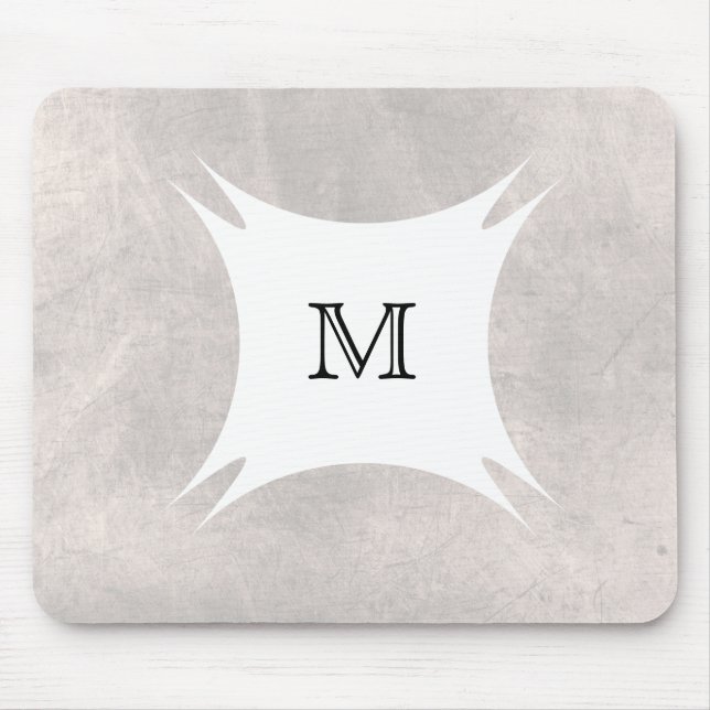 Tapis De Souris Monogramme Retour Personnaliser Blanche (Devant)