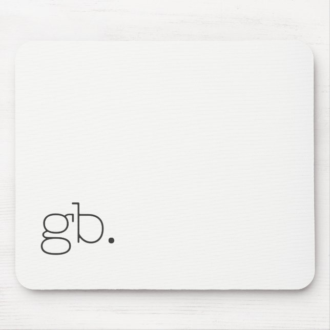 Tapis De Souris Monogramme Rétro Minimal Blanc (Devant)