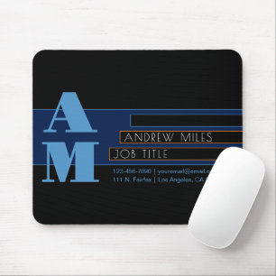 Tapis De Souris Monogramme rétro-moderne & Formes & Couleurs modif
