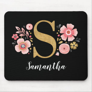 Tapis De Souris Monogramme rose
