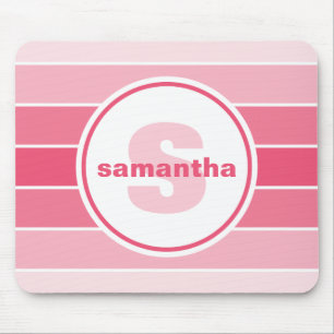 Tapis De Souris Monogramme rose d'Ombre