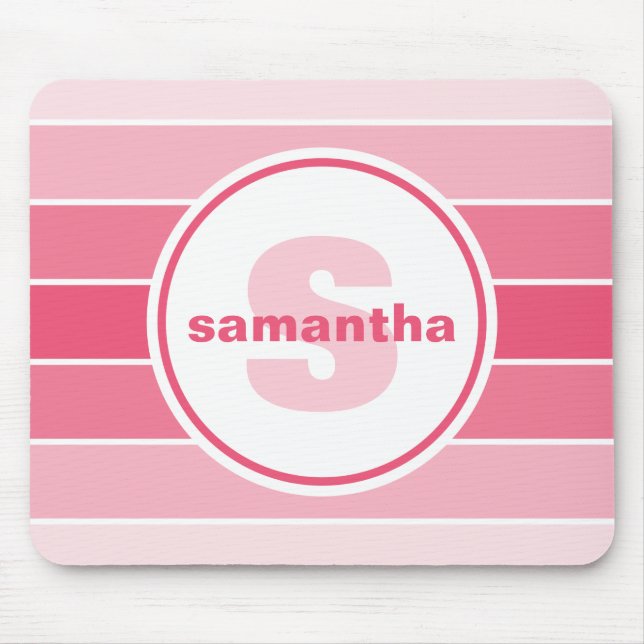 Tapis De Souris Monogramme rose d'Ombre (Devant)