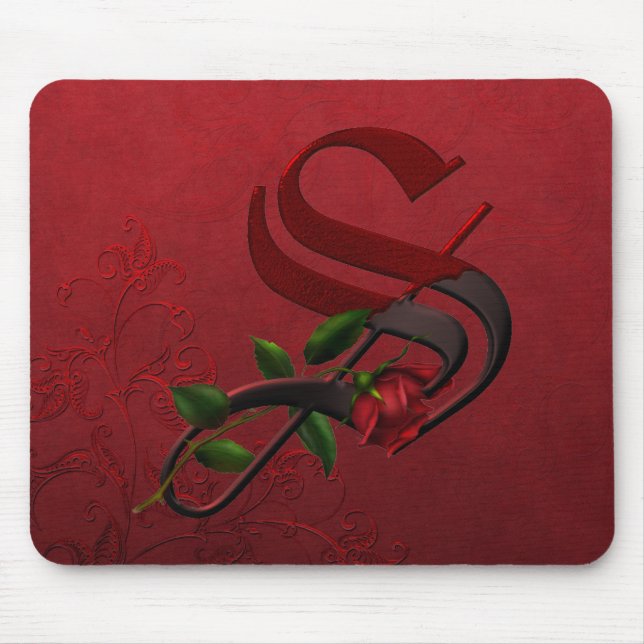 Tapis De Souris Monogramme rose gothique S (Devant)