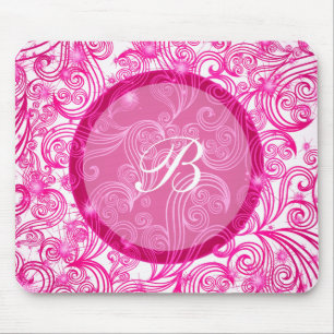 Tapis De Souris Monogramme rose Mousepads