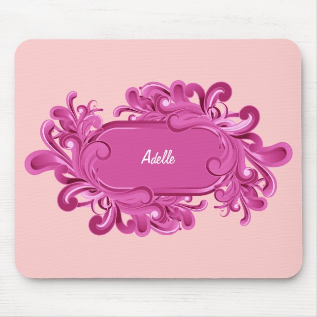 Tapis De Souris Monogramme rose Mousepads (Devant)