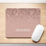 Tapis De Souris Monogramme Rose rose rose rose Parties scintillant<br><div class="desc">Rose Gold - Blush Pink Faux Parties scintillant Étincelle Élégante et moderne Chic tendance luxueuse Souris Monogrammé Pad. Ce monogramme - ajoutez votre propre nom customisé mousepad peut être mis à jour avec votre nom.</div>