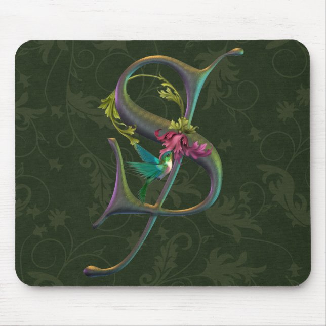 Tapis De Souris Monogramme S de colibri (Devant)