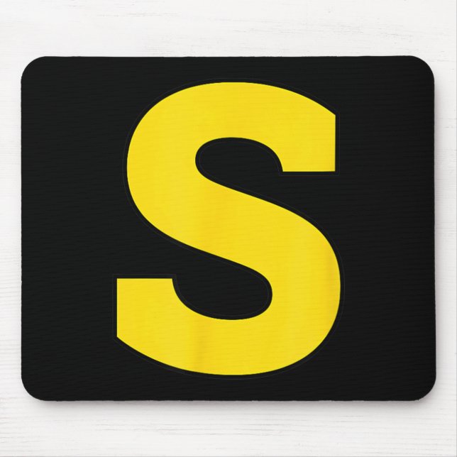 Tapis De Souris Monogramme S Halloween Jaune Initiale - Gras S (Devant)