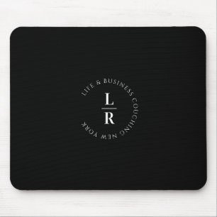 Tapis De Souris Monogramme, salon, minimaliste, noir