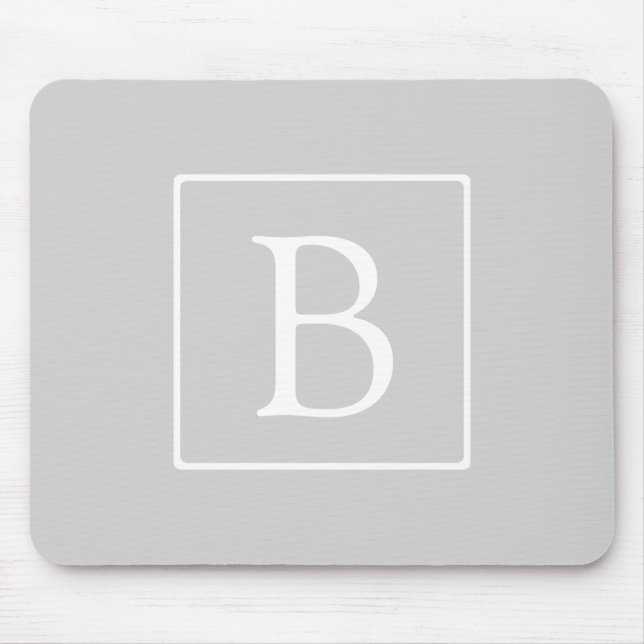 Tapis De Souris Monogramme simple gris clair (Devant)