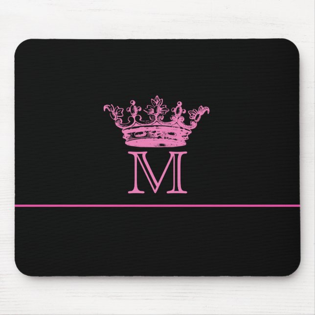 Tapis De Souris Monogramme vintage de couronne (Devant)