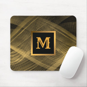 Tapis De Souris Monogrammed d'or noir