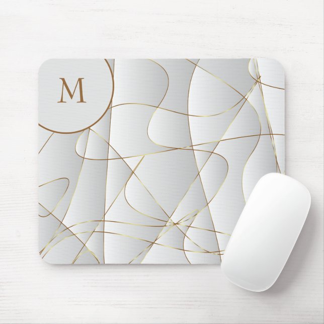 Tapis De Souris Monogrammed Gold Lines (Avec souris)