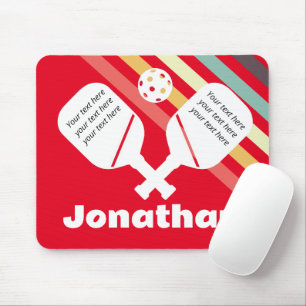 Tapis De Souris Monographie moderne attraper oeil Pickleball Rouge