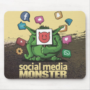 Tapis De Souris Monster des médias sociaux Mousepad