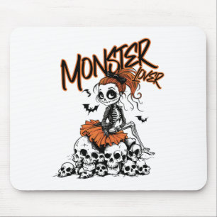 Tapis De Souris Monster Lover Fun Skeleton Ghoul Cute Hall Vintage