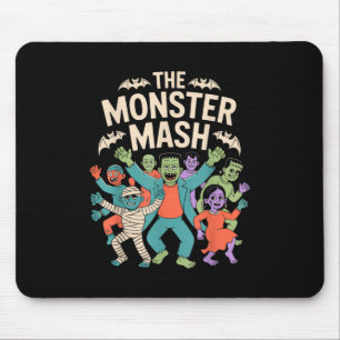Tapis De Souris Monster Mash Halloween Dance Party mignonne Retro