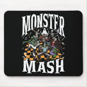 Tapis De Souris Monster Mash Retro Halloween Funny Monster Éffraya