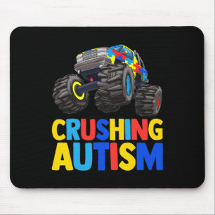 Tapis De Souris Monster Truck Crushing Austim Sensibilisation sur