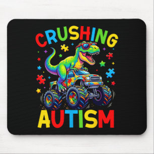 Tapis De Souris Monster Truck Dinosaure Écrasant la Sensibilisatio