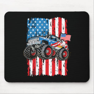 Tapis De Souris Monster Truck Drapeau Usa Patriotique Garçons Homm