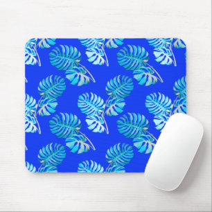 Tapis De Souris Monstera Brise Bleu Cobalt