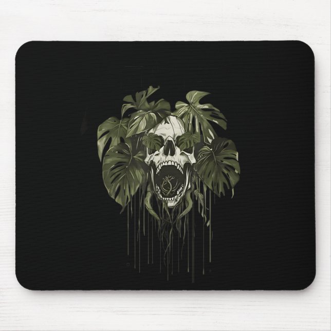 Tapis De Souris Monstera Funny Skull Plant Lover Nge Gardener Wome (Devant)