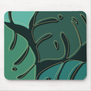 Tapis De Souris Monstère géante verte design feuille