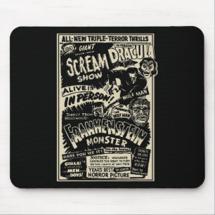 Tapis De Souris Monstre de film d'horreur Mummy Dracula Werewolf F