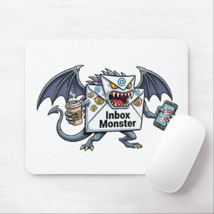 Tapis De Souris Monstre de la Boîte de Réception Email en Surcharg