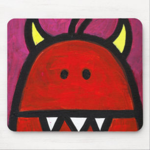 Tapis De Souris Monstre d'un rouge ardent