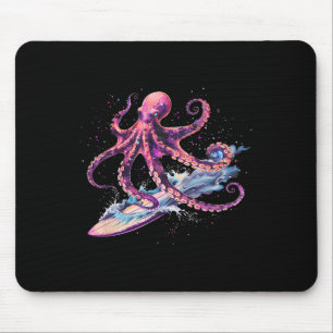 Tapis De Souris Monstre marin amoureux de pieuvre surfant Cthulhu