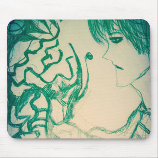 Tapis De Souris Monstre vert essayer de persuader kitsune