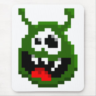 Tapis De Souris Monstre Vert - Pixel Art