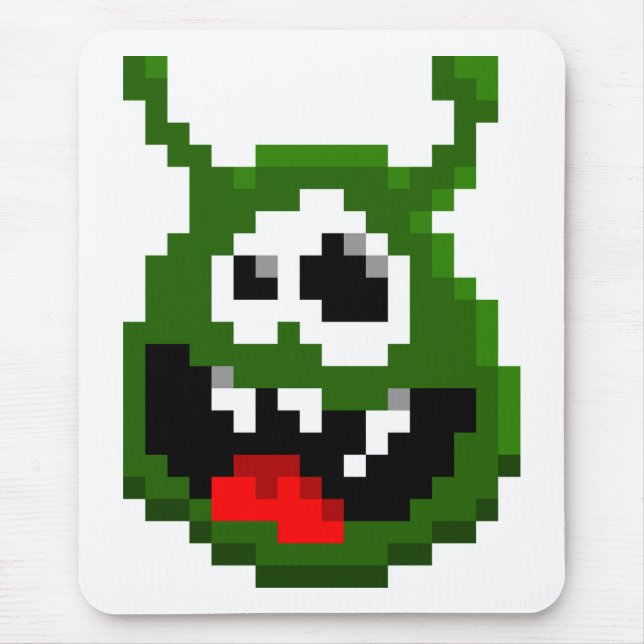 Tapis De Souris Monstre Vert - Pixel Art (Devant)