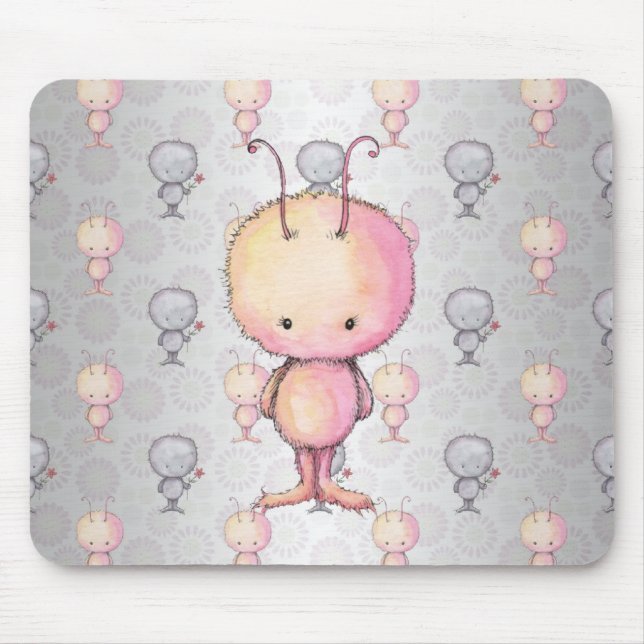 Tapis De Souris Monstres Fluffeux Cute (Devant)